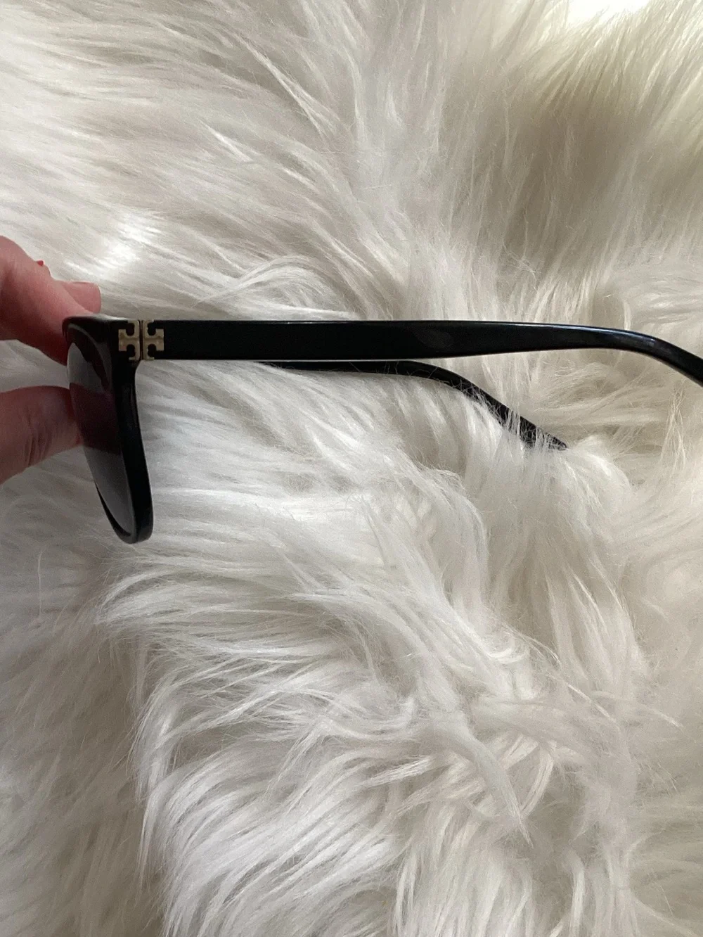 Tory Burch TY7106 Polarized Black Sunglasses w/Case Gradient Blue Lenses